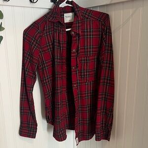 Abercrombie & Fitch Red and Black Plaid Shirt